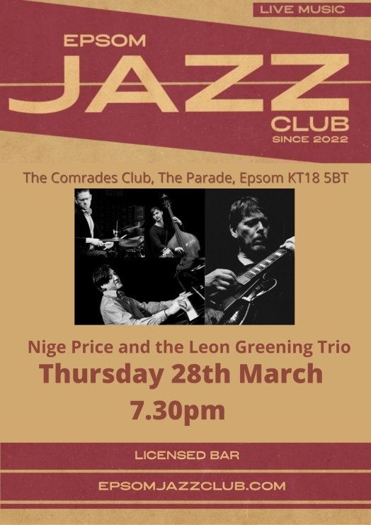 Flyer for Nige Price and Leon Greeining Trio
