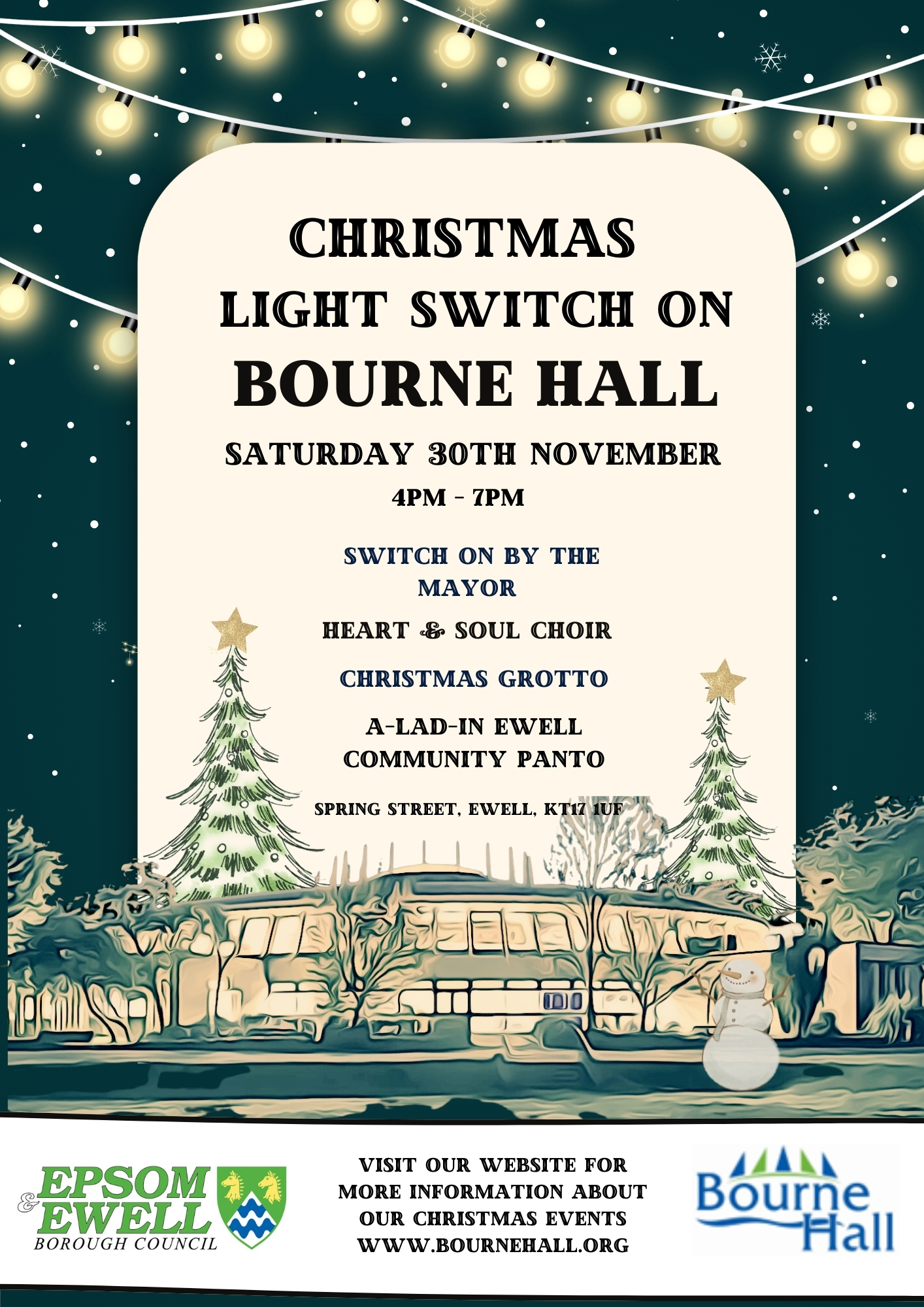 Christmas Light Switch on at Bourne Hall