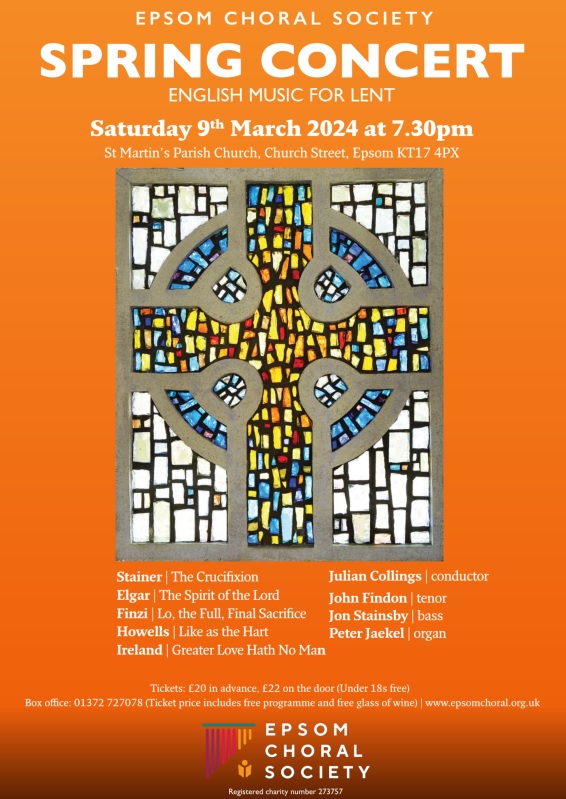Epsom Choral Society Spring Concert flyer