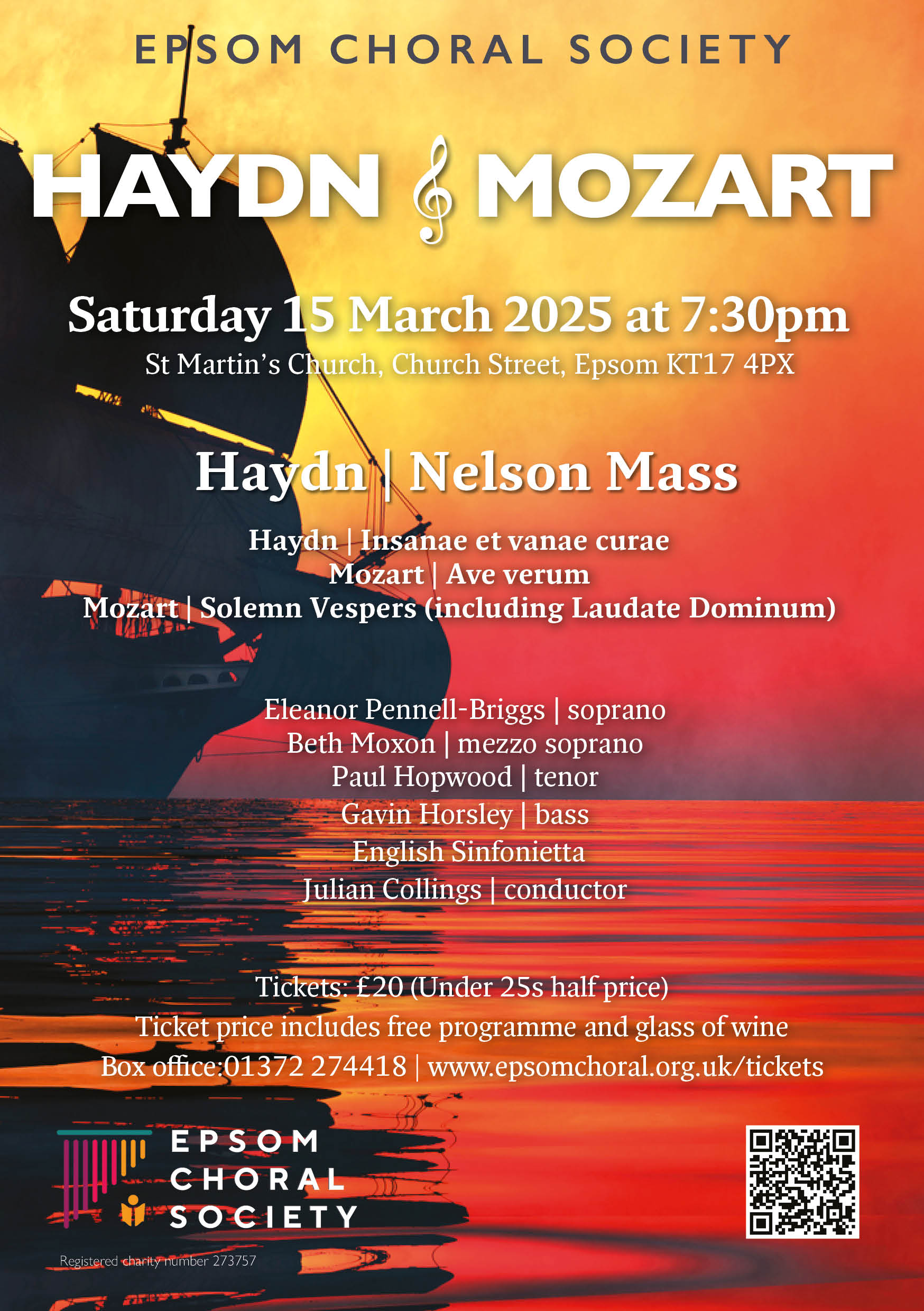 Epsom Choral Society – Haydn & Mozart Concert flyer