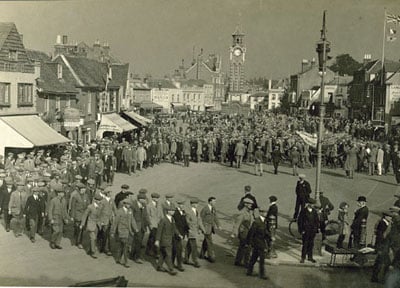 Recruits in Epsom WW1 