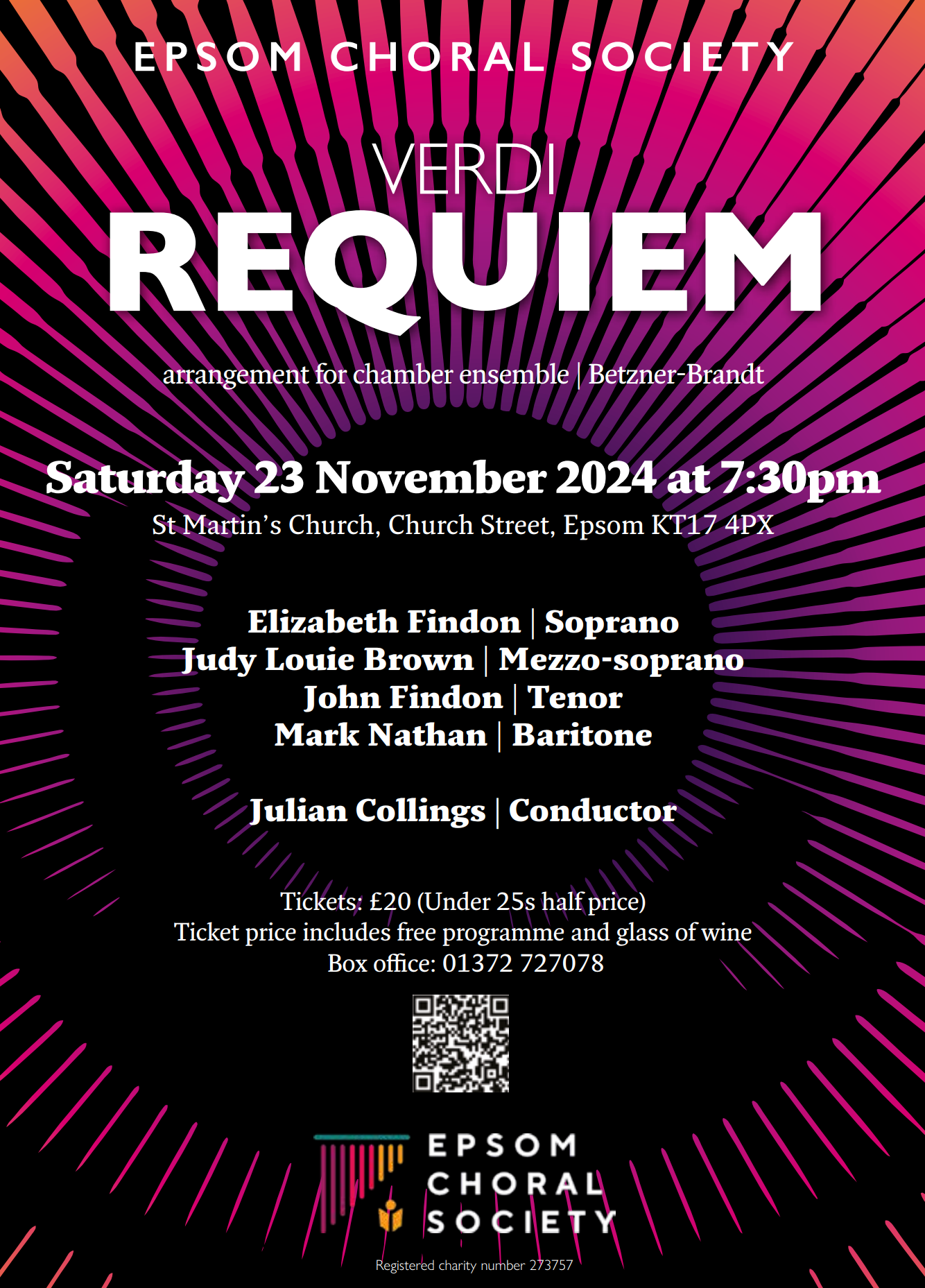 Epsom Choral Society Autumn Concert flyer Verdi Requiem