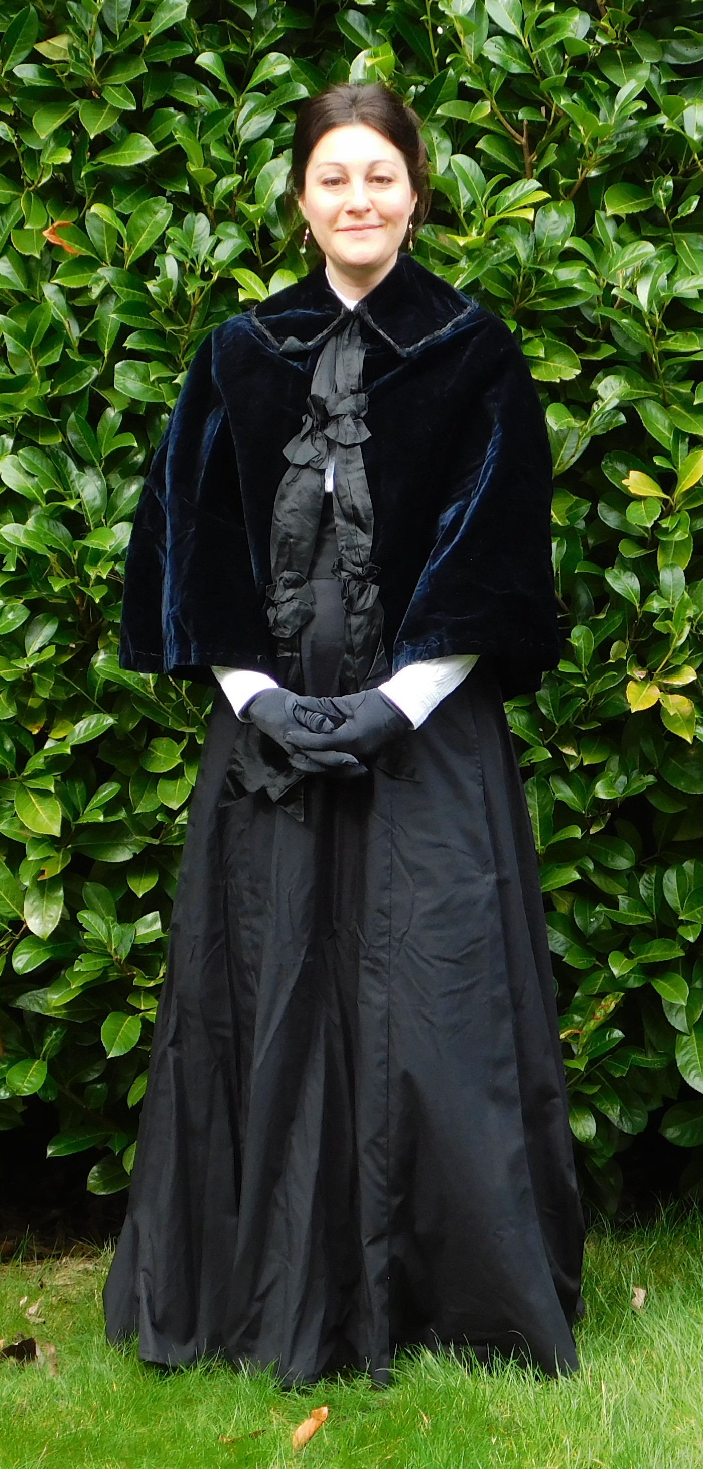 Mrs Beeton in black Victorian costume