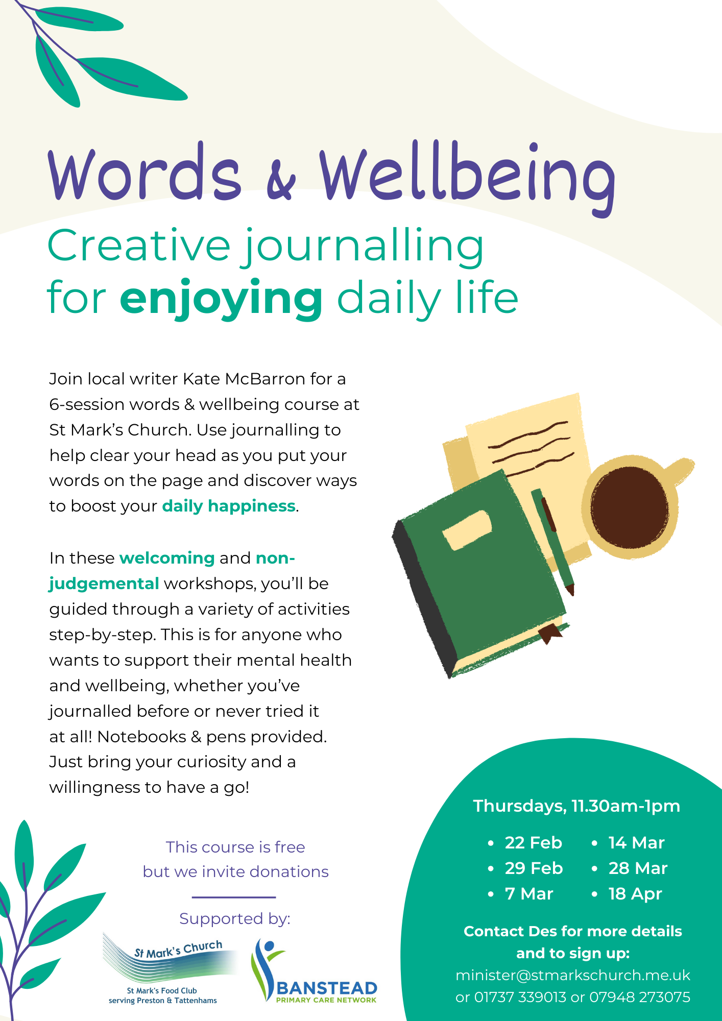 Words and Wellbeing – Creative journalling for enjoying daily life