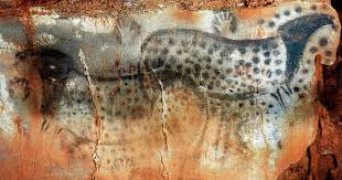 Horses painted on cave walls 