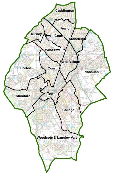 Epsom And Ewell Map New Political Map For Epsom & Ewell Borough Council | Epsom And Ewell  Borough Council