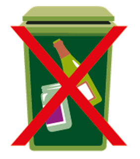 Picture of green bin for mixed recycling - no glass
